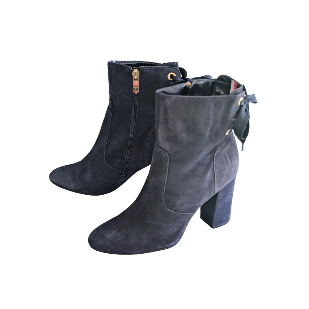 Tommy Hilfiger Navy Suede Ankle Booties